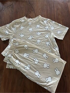Primark x Miffy Dick Bruna 100% Cotton Pajama Set in Beige/Tan - Size XS (NWOT)